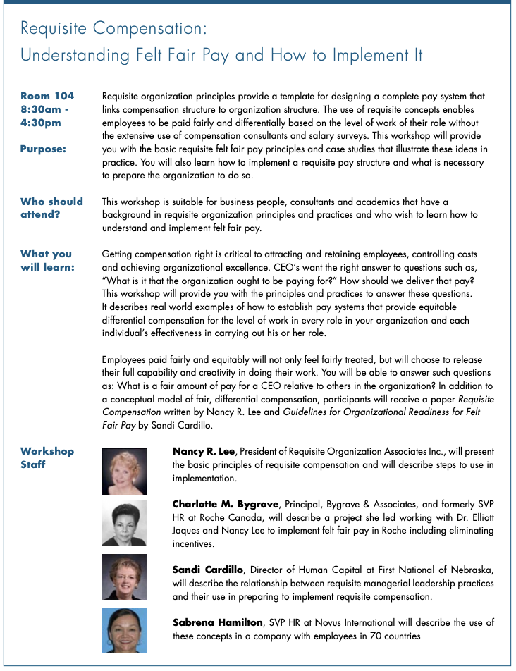 Compensation workshop